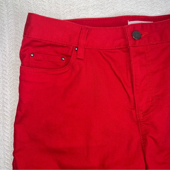 kim rogers / red bermuda jean shorts size 8 - Picture 3 of 8